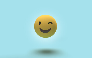 émoji avec des sentiments humain sur fond isolé. illustration 3D