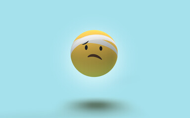 émoji avec des sentiments humain sur fond isolé. illustration 3D