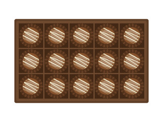 箱に入ったチョコレートスイーツのイラスト