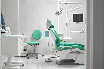 Interior of a dentist's office and special equipment