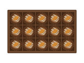 箱に入ったチョコレートスイーツのイラスト