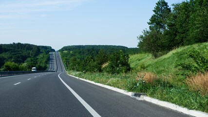 Road View Of Summer Time. Landscape