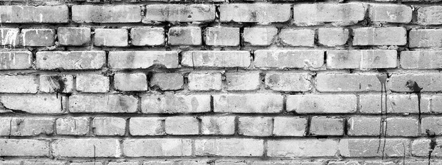 Grey Urban Background, Empty Grunge Industrial Street With Brick Wall, Covered With Plaster Paint Graffiti, City Street Backdrop