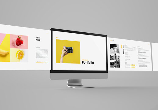 Minimal Yellow And Black Digital Portfolio Layout