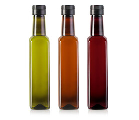 set of oil bottles