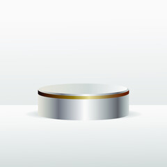 silver podium vector illustration for background, product display
