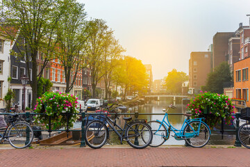 Fototapeta na wymiar Beautiful view of Amsterdam, Netherlands.
