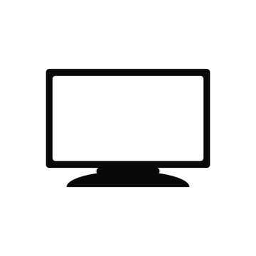 black and white computer icon. vector
