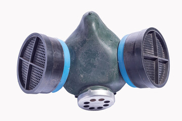 work mask respirator dirty, isolate on white background