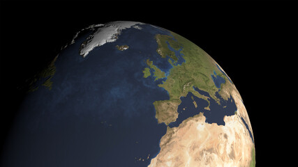 View of planet Earth. 3D render.