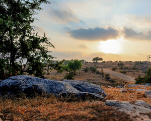 sunset in the mountains