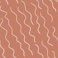 Seamless wavy stroke pattern. Hand drawn vector background. Line art