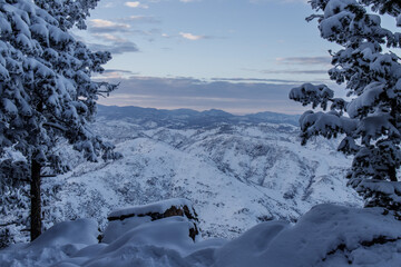 Winter Mountain Hike After Snowfall