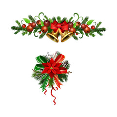 Christmas Holly brunches decoration vector