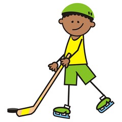 hockey player, vector illustration