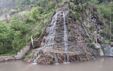 waterfall in the mountains