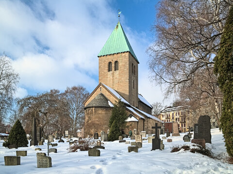 Old Aker Church (Gamle Aker kirke), the oldest standing building in Oslo, Norway. It is believed to have been erected in 1080; other sources date the church to the beginning of the 1100s.