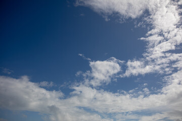 Blue sky with white clouds beautiful background..