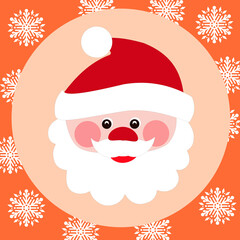 Сhristmas card with santa. Vector Illustration