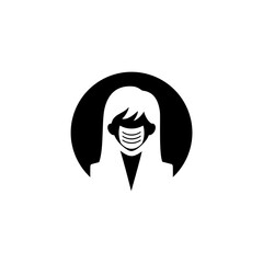 Face mask women icon isolated on white background