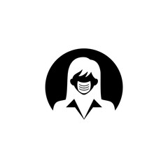 Face mask women icon isolated on white background