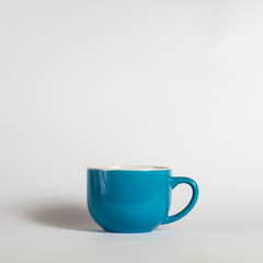cup for coffee or hot chocolate on white background