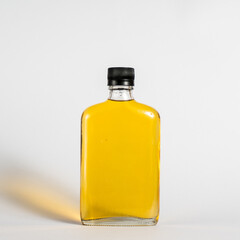 small clear bottle of cold beer