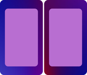 Colorful gradient web design vector frames for mobile app interface. Two empty mock up backgrounds, blank space minimalist decorative blue and purple color wireframes background