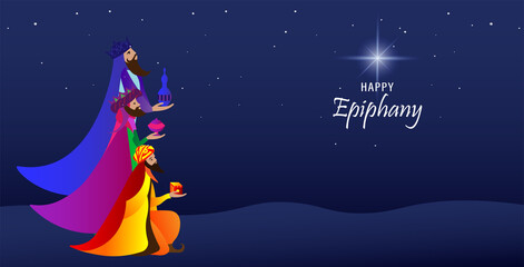 Vector illustration of Epiphany, a Christian festival. Jesus Christ soon after he was born.