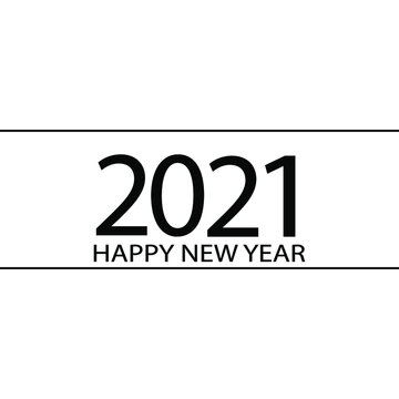 Happy New Year 2021 Text design Vector illustration