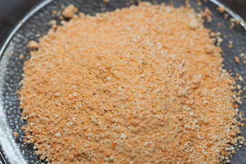 close-up powdered tarhana soup
