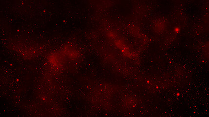 Cosmic black and red background with stars and nebulae © Alrika 