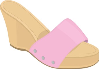 Vector emoticon illustration of a woman sandal