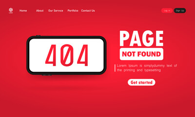 404 error sign on smart phone screen illustration. Page not found message. UI design. Vector on isolated background. EPS 10