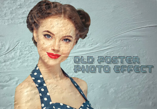 Old Poster Photo Effect Mockup