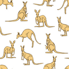 Kangaroo. Vector  pattern.