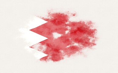 Painted national flag of Bahrain.