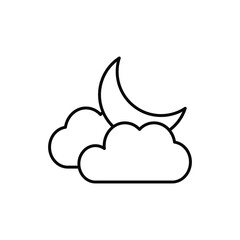 Cloud and moon line icon