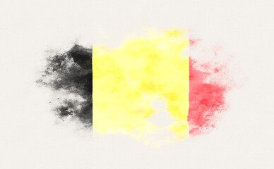 Painted national flag of Belgium.