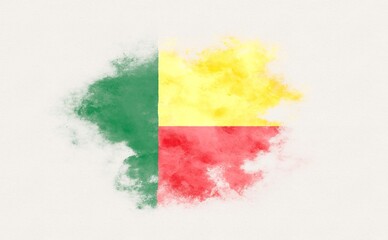 Painted national flag of Benin.