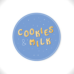 Cookies and Milk vector gingerbread cracker