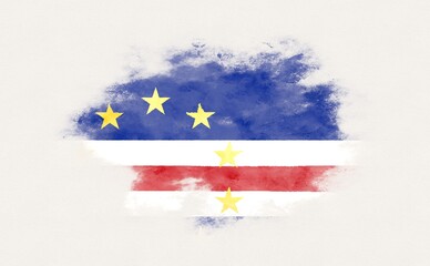Painted national flag of Cabo Verde.