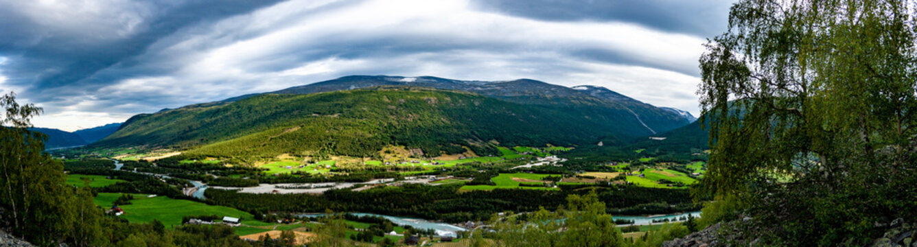 Beautiful Landscape around Otta river near Fossbergom, Garmo, Norway, Scandinavia