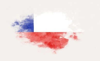 Painted national flag of Chile.