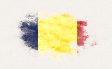 Painted national flag of Chad.