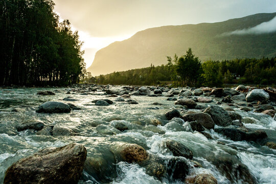 Beautiful Landscape around Otta river near Fossbergom, Garmo, Norway, Scandinavia