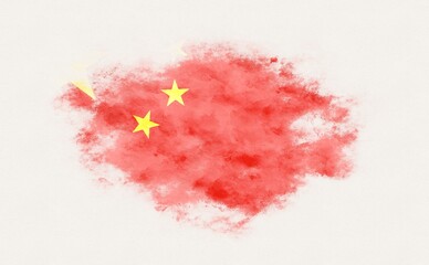 Painted national flag of China.