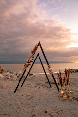 natural flower arch decoration for beach weddings