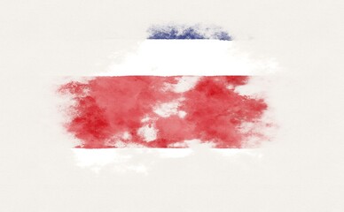 Painted national flag of Costa Rica.