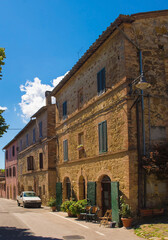 Residential buildings in the historic medieval village of Vescovado di Murlo in Siena Province, Tuscany, Italy
